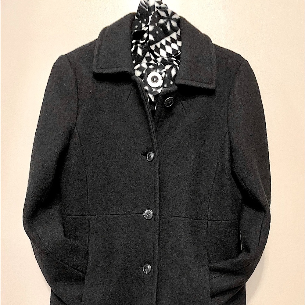 Dress length Black wool coat